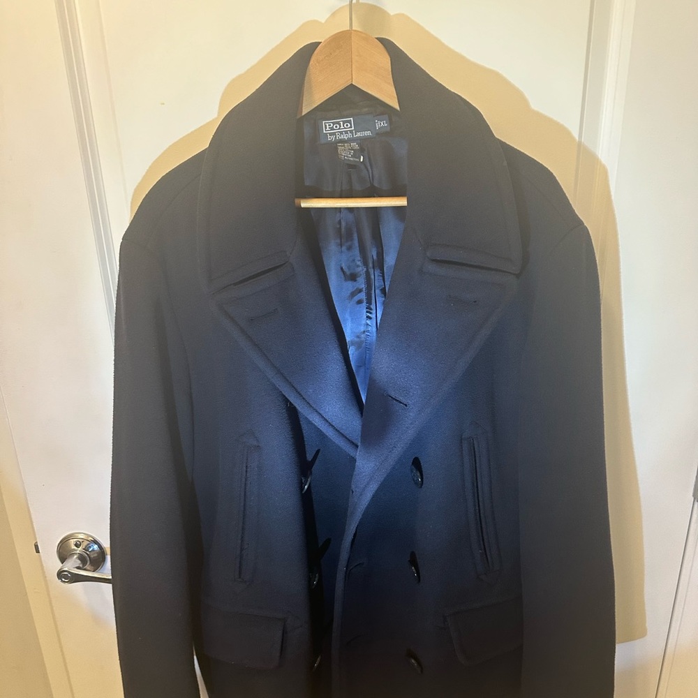 Ralph Lauren Men’s Double-breasted Peacoat (Navy Blue)